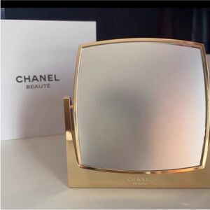 CHANEL Metal Double-Sided Makeup Mirror
